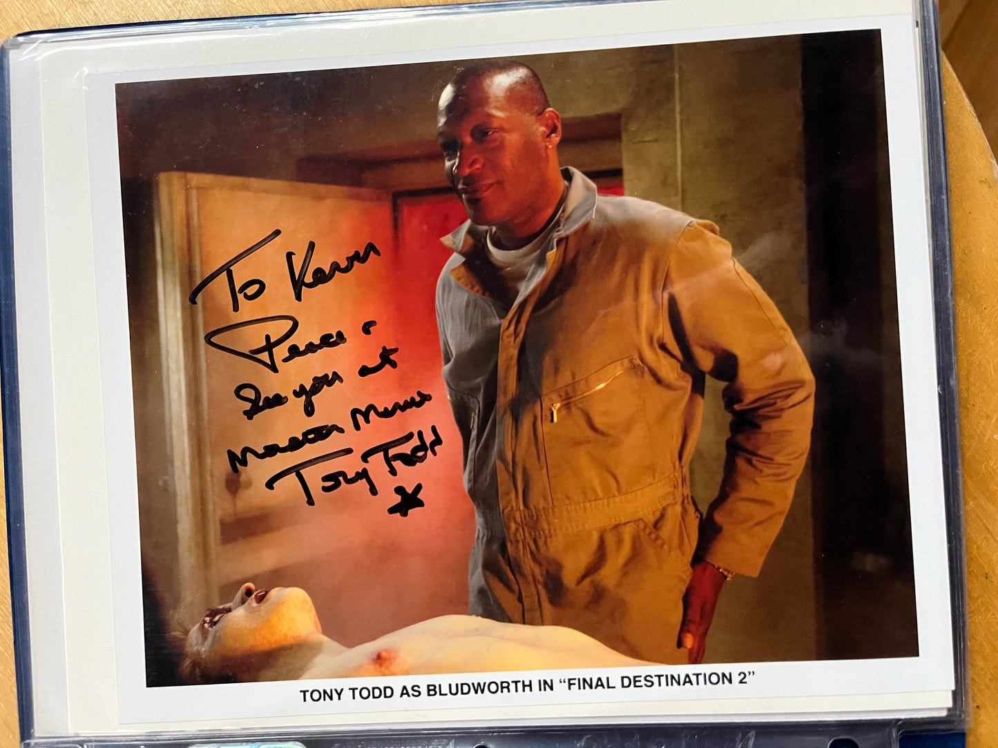 TONY TODD, actor from Final Destination 2, autograph