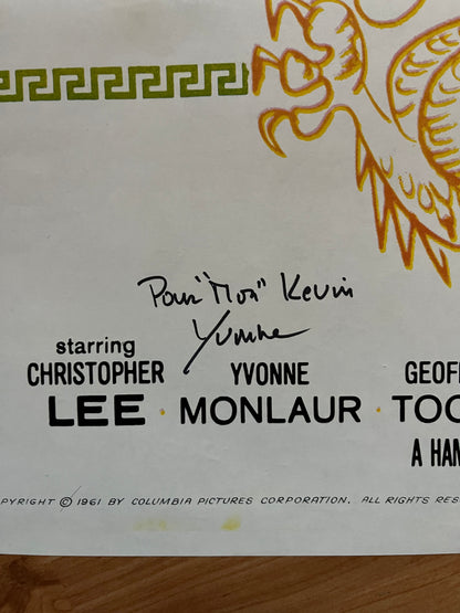 YVONNE MONLAUR, movie poster, autograph