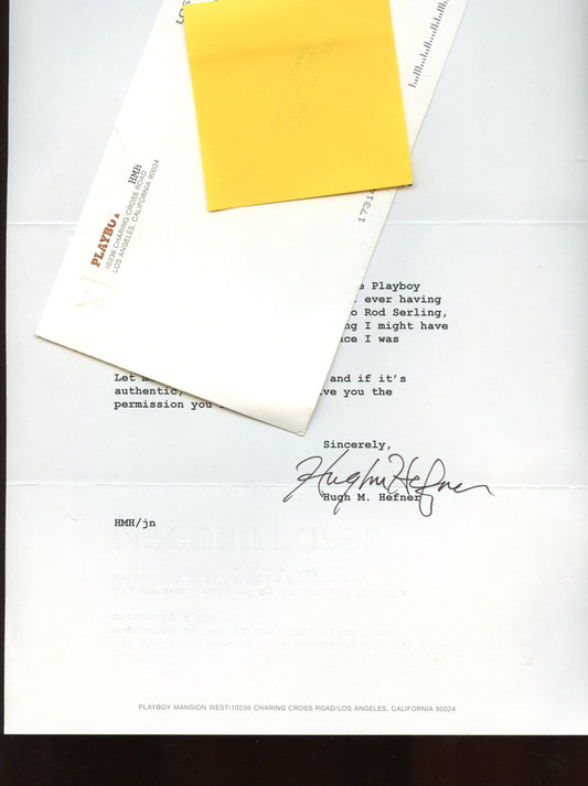 HUGH HEFNER of PLAYBOY (letter and autograph)