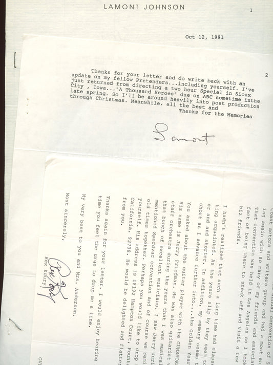 Lamont Johnson, radio's TARZAN, THE APE MAN (autograph)