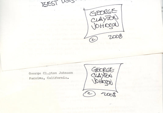 George Clayton Johnson, LOGAN'S RUN and THE TWILIGHT ZONE (autograph)