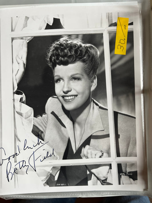 BETTY FIELD, autogaph