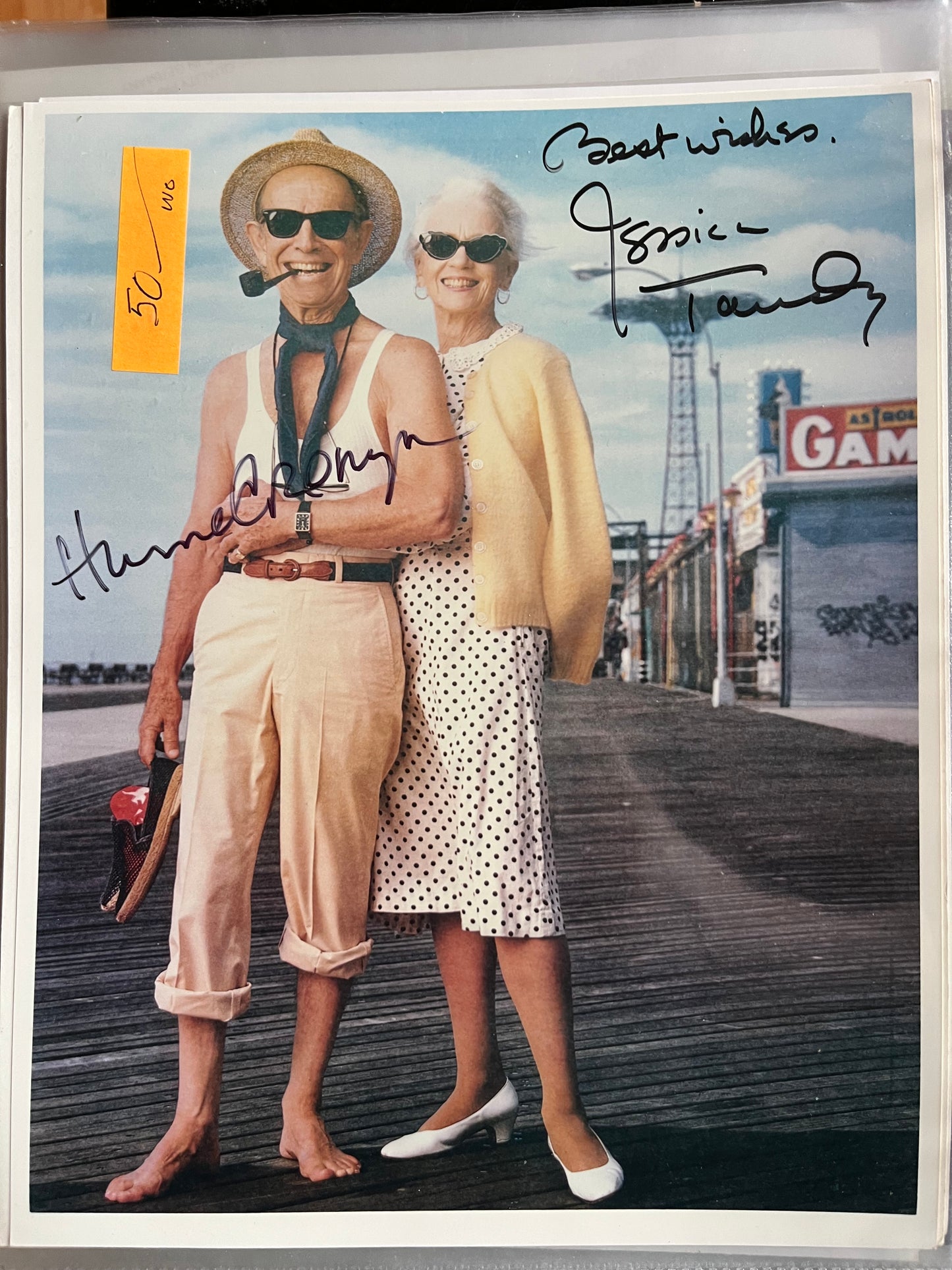 HUME CRONYN, JESSICA TANDY, Driving Miss Daisy, two autographs