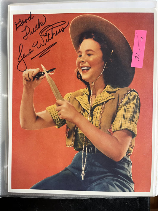 JANE WITHERS, autograph