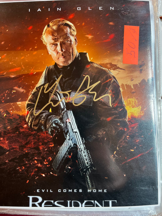 IAIN GLEN, Resident Evil, autograph