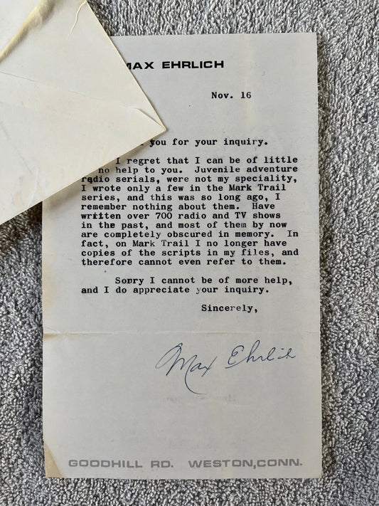 MAX EHRLICH from THE GLASS WEB, THE SHADOW, STAR TREK (Autograph)