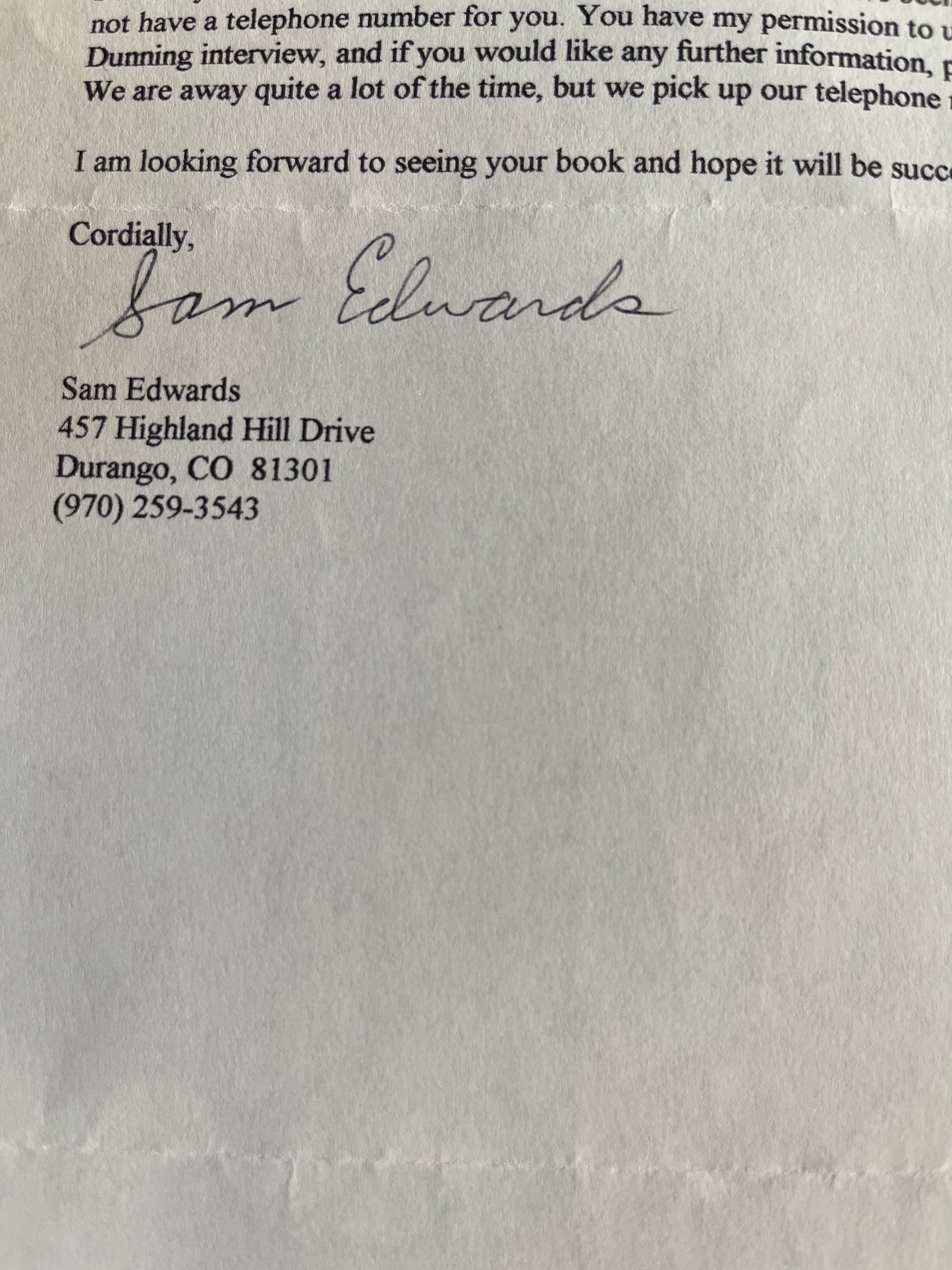 SAM EDWARDS from LITTLE HOUSE ON THE PRAIRIE (autograph)