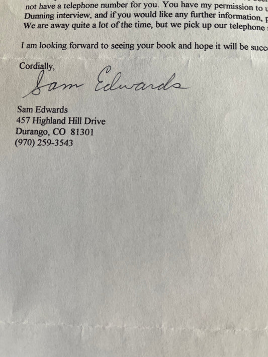SAM EDWARDS from LITTLE HOUSE ON THE PRAIRIE (autograph)