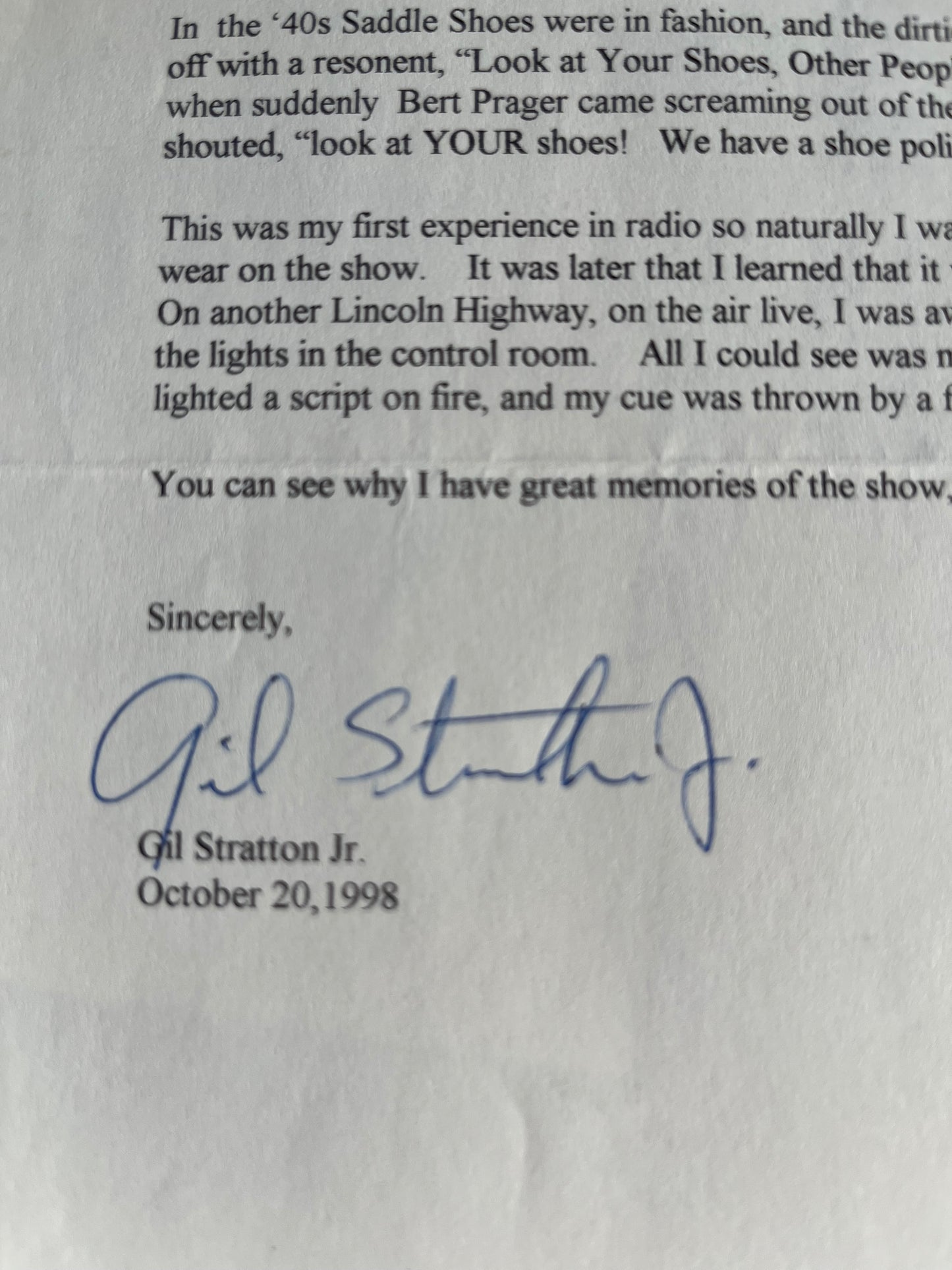 GIL STRATTON JR. from STALAG 17 (autograph)