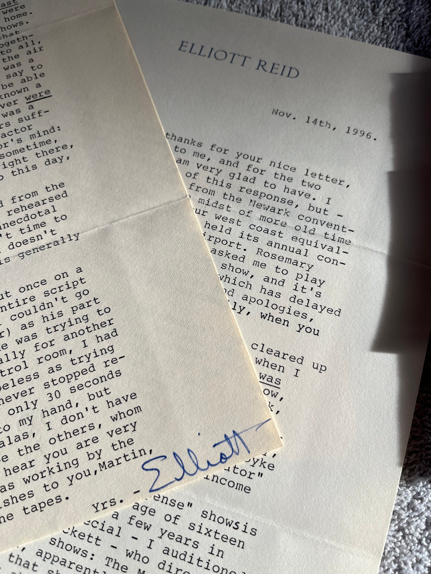 Elliott Reid, radio and television and movie actor (autograph)