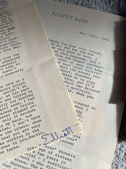 Elliott Reid, radio and television and movie actor (autograph)
