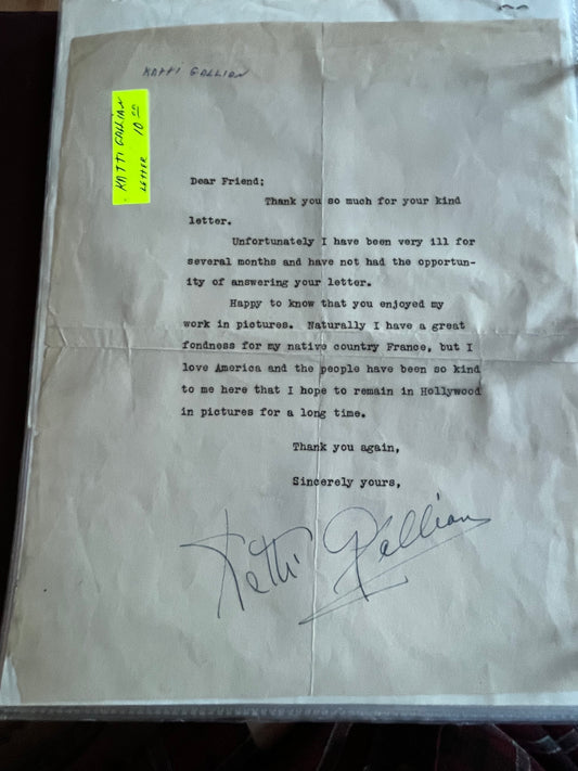 KATTI GALLIAN, actress, autograph