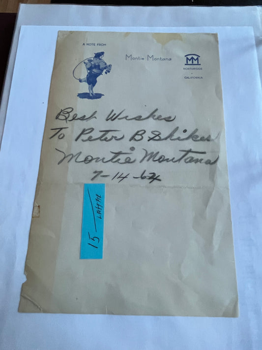 MONTIE MONTANA, actor, autograph