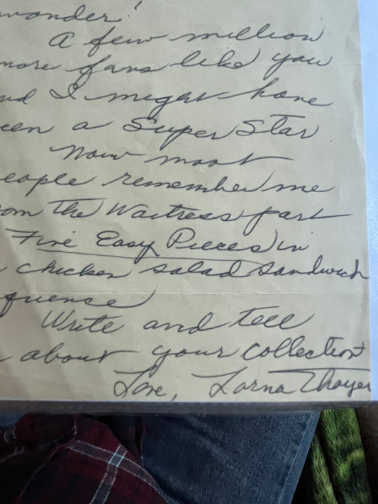 LORNA THAYER, actress, autograph