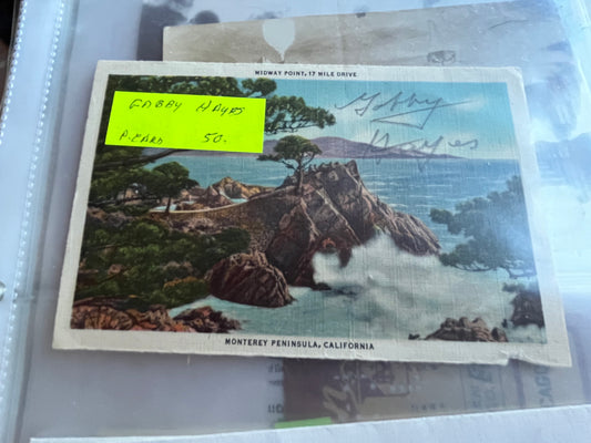 GABBY HAYES, actor, autograph postcard