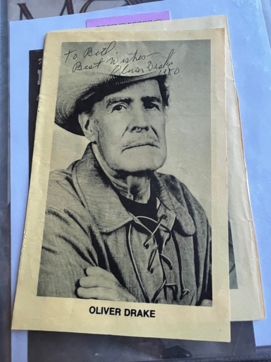 OLIVER DRAKE, autograph on convention program guide page