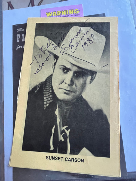 SUNSET CARSON, autograph