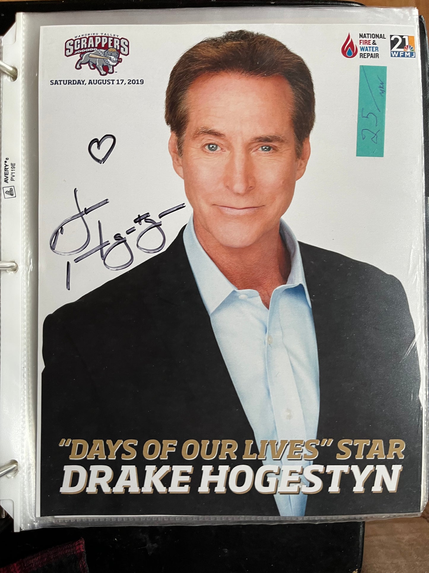 DRAKE HOGESTYN, Days of Our Lives, autograph