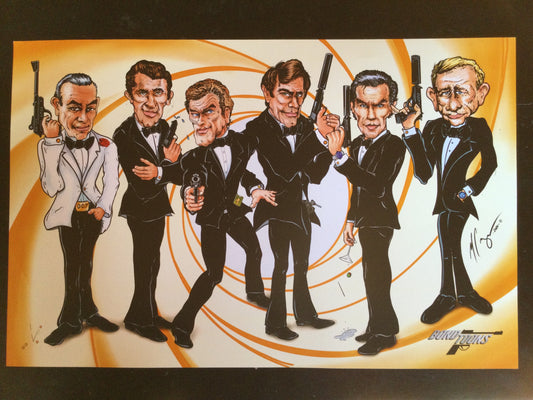 JAMES BOND original art, Michael Creagar, autographed
