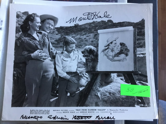 MAN FROM RAINBOW VALLEY, Monte Hale, Adrian Booth, autographs