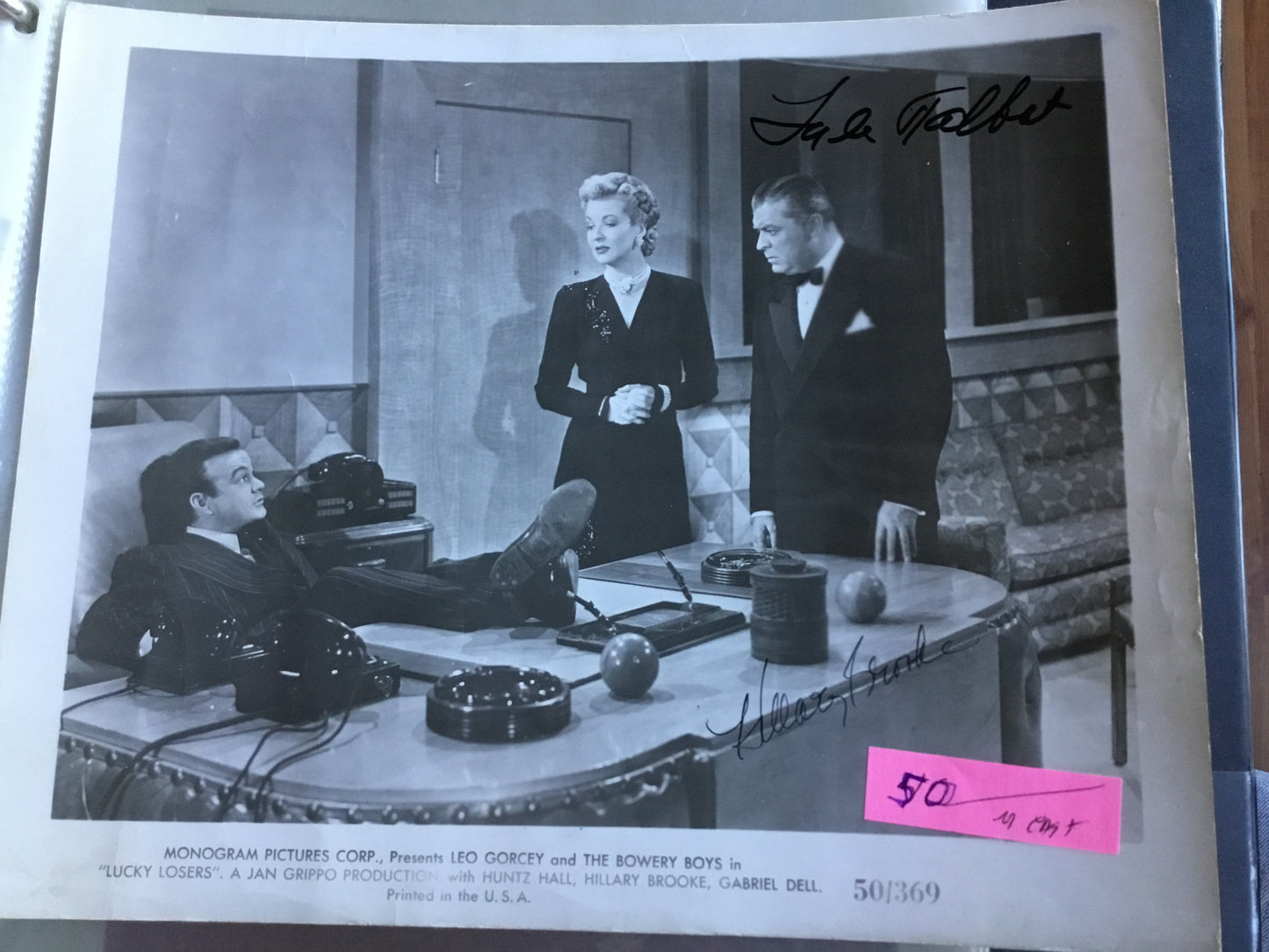 LUCKY LOSERS, Lyle Talbot, Hilliary Brooke, autographs