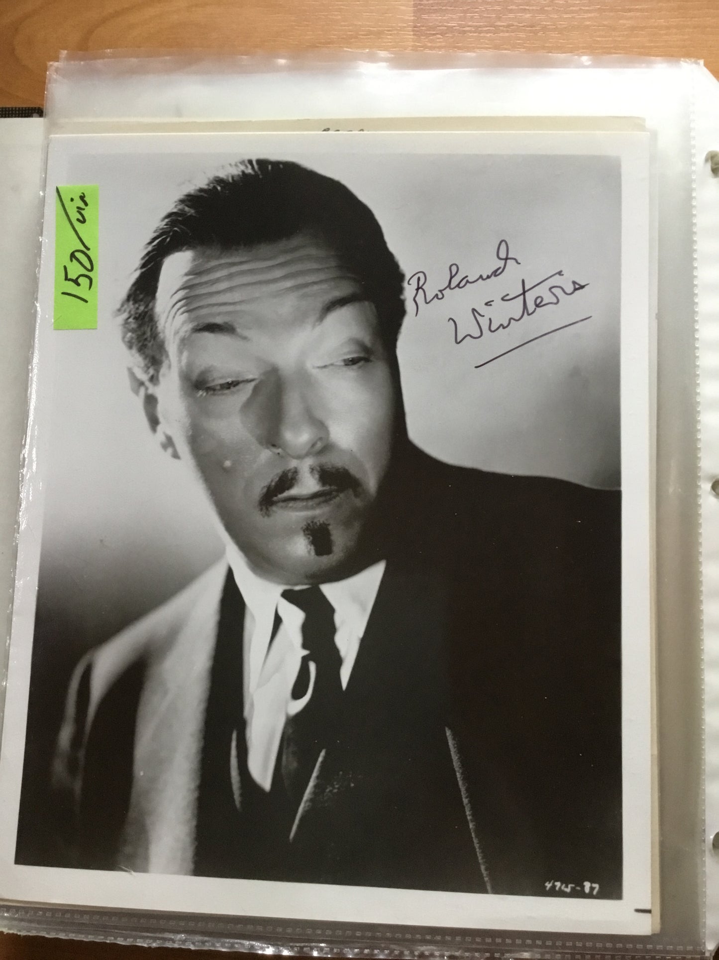Roland Winters as CHARLIE CHAN autograph