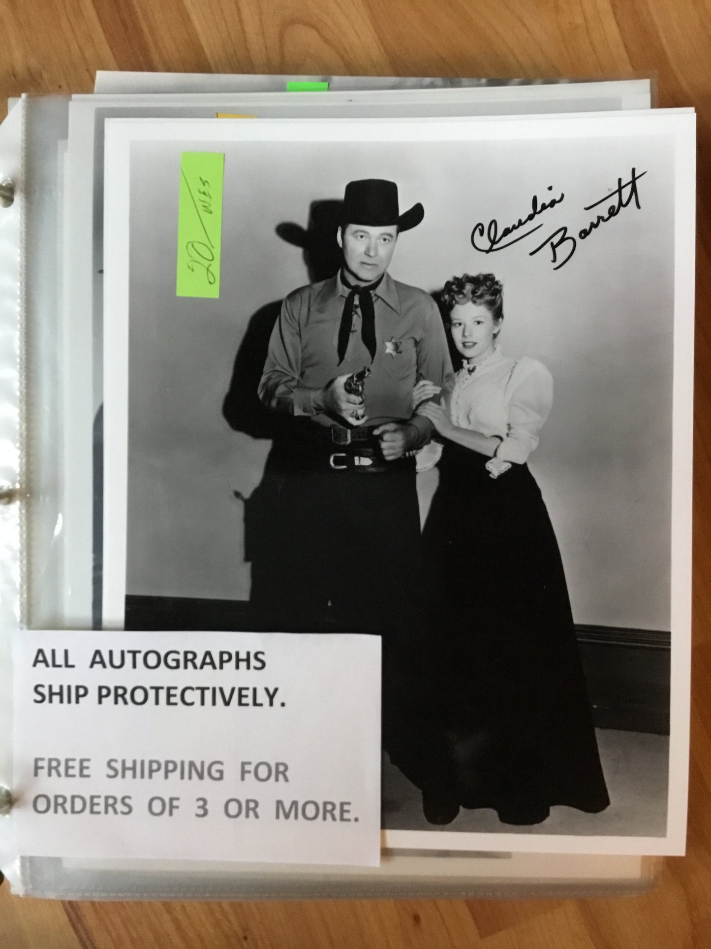Claudia Barrett actress autograph