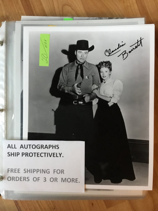 Claudia Barrett actress autograph