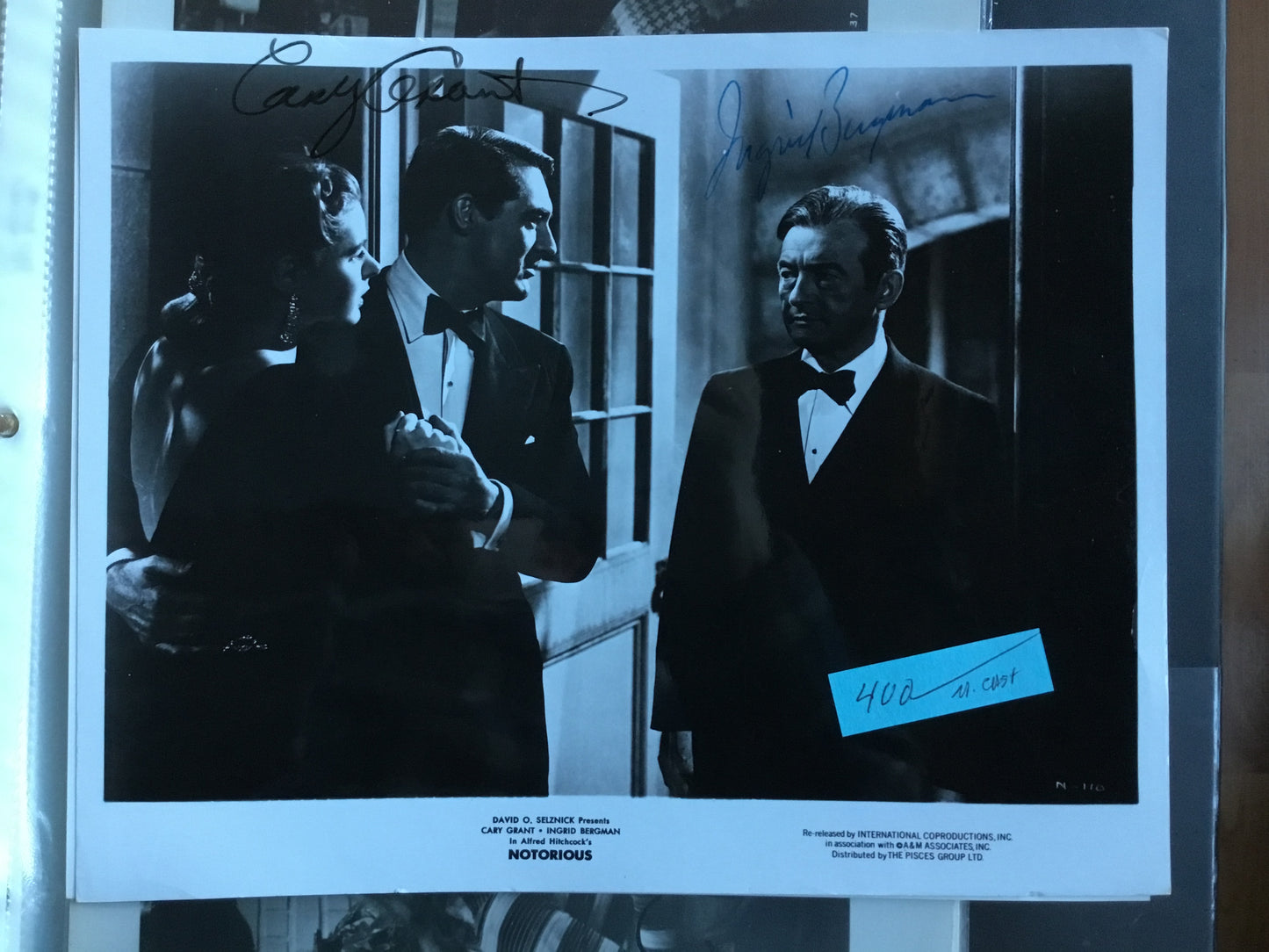 NOTORIOUS, Ingrid Bergman, Cary Grant, autographs
