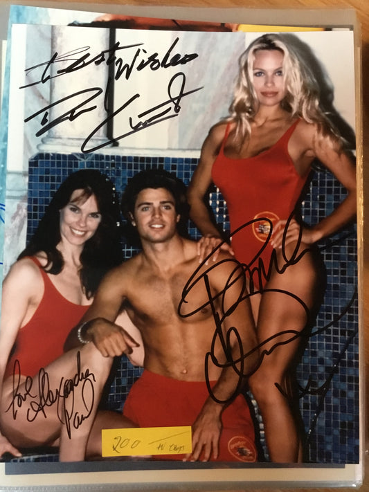 BAYWATCH, Pamela Anderson, David Charvet, Alexandra Paul autographs