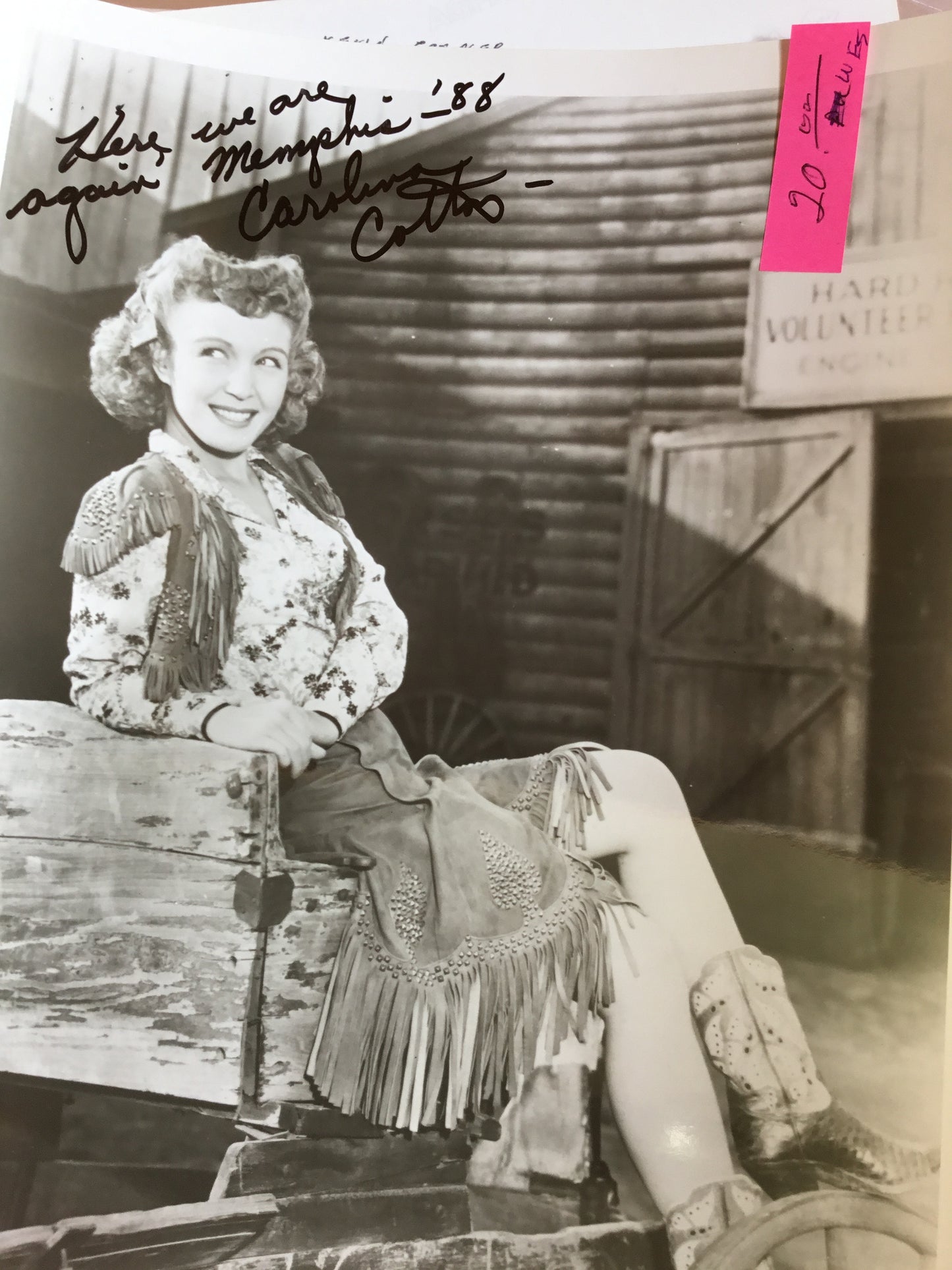 Carolina Cotton, cowgirl actress autograph