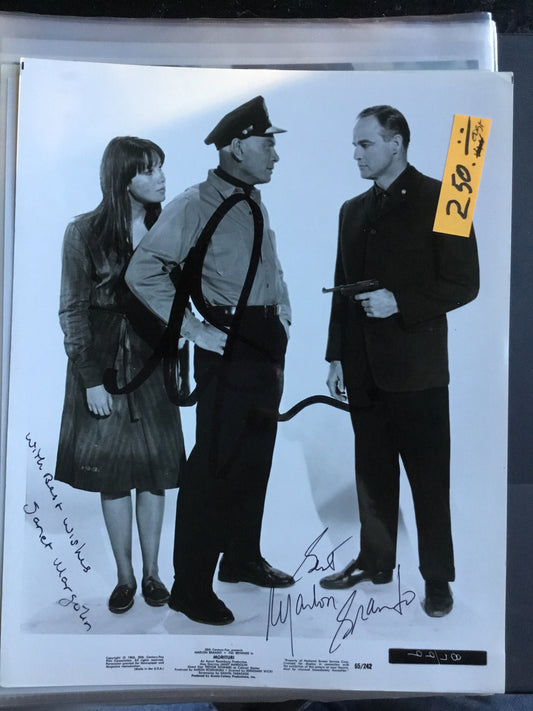 MORITURI, Janet Margolin, Marlon Brando, autographs