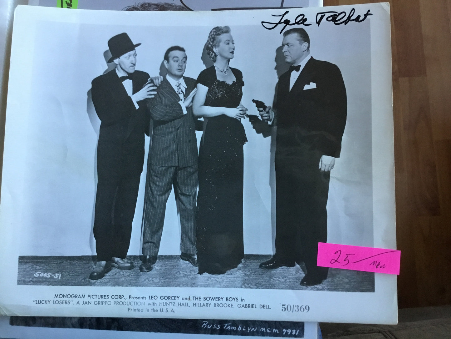 Lyle Talbot, LUCKY LOSERS, autograph