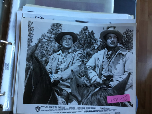 Alan Ladd, Gilbert Roland, GUNS OF THE TIMBERLAND, autograph