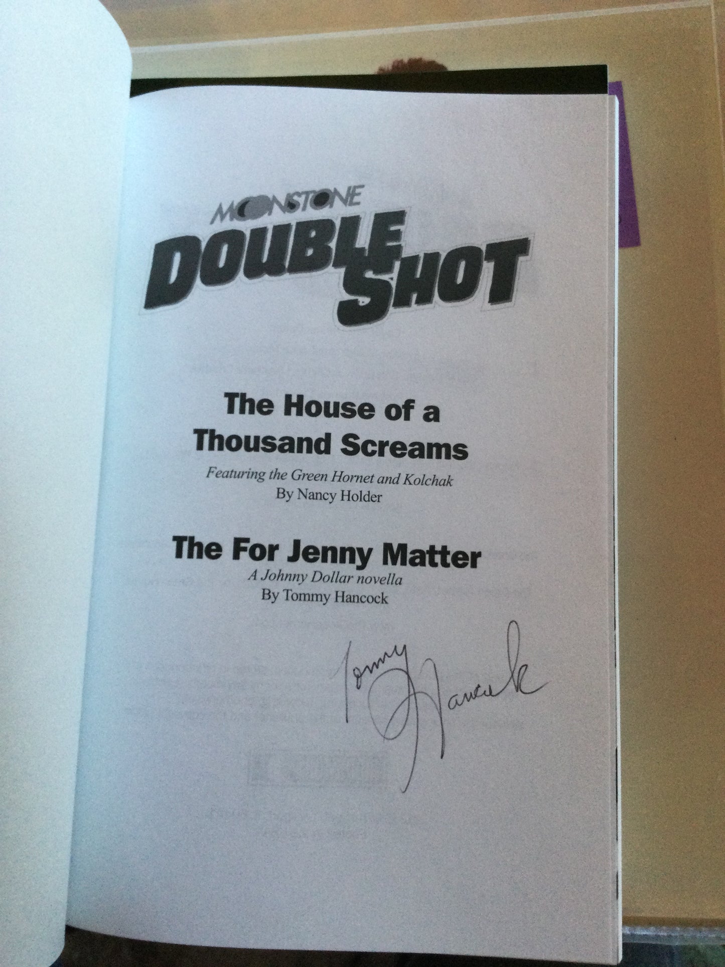 THE GREEN HORNET, book, Tommy Hancock, autograph