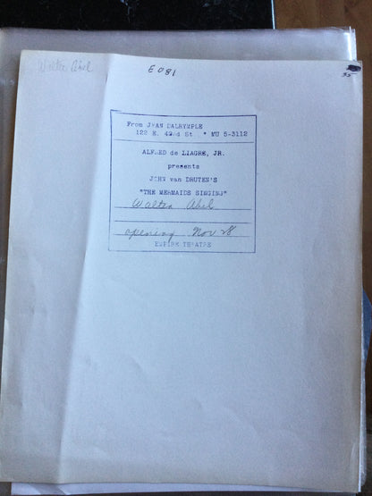 WALTER ABEL, autograph