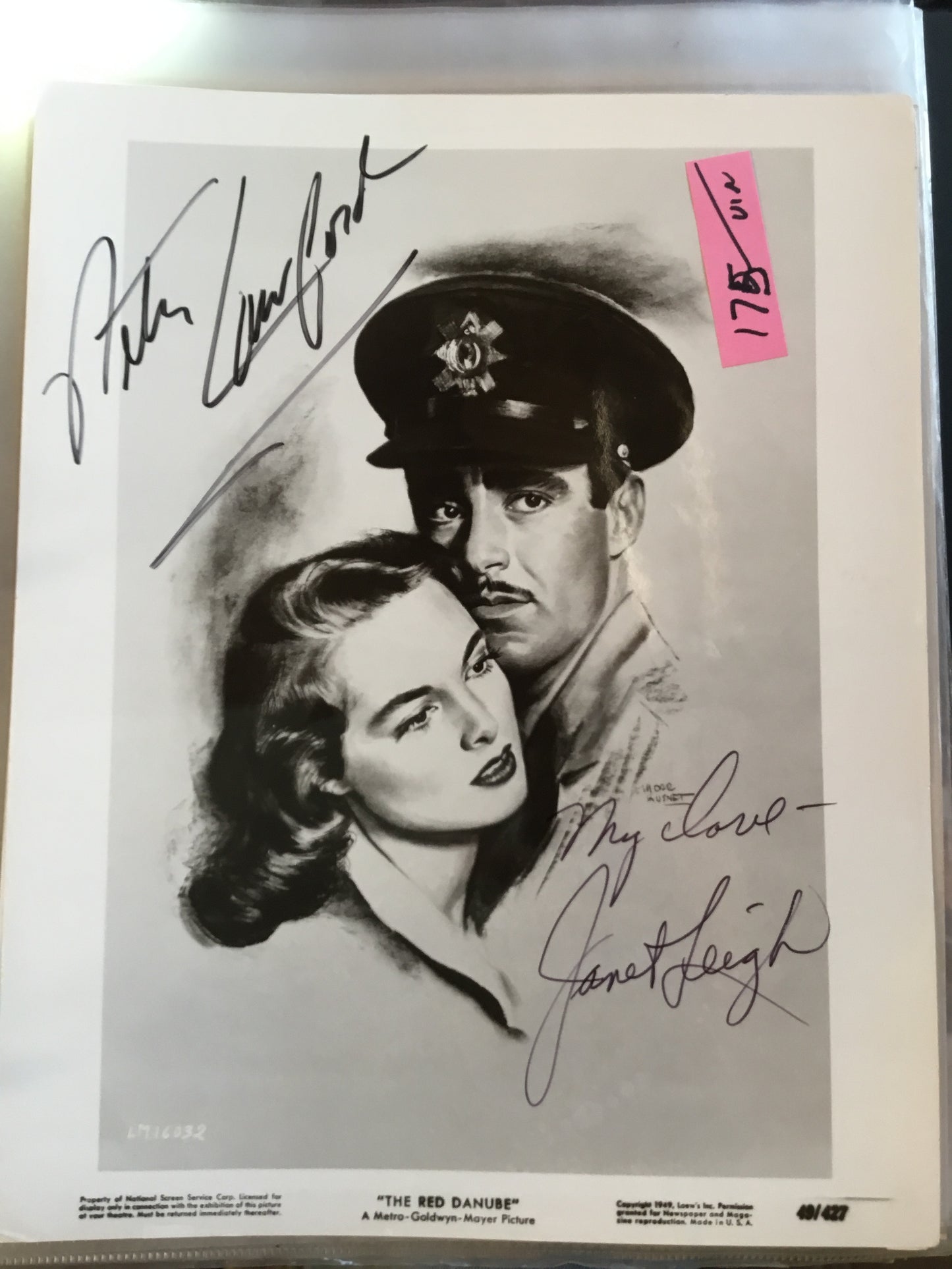 THE RED DANUBE, Janet Leigh, Peter Lawford, autographs