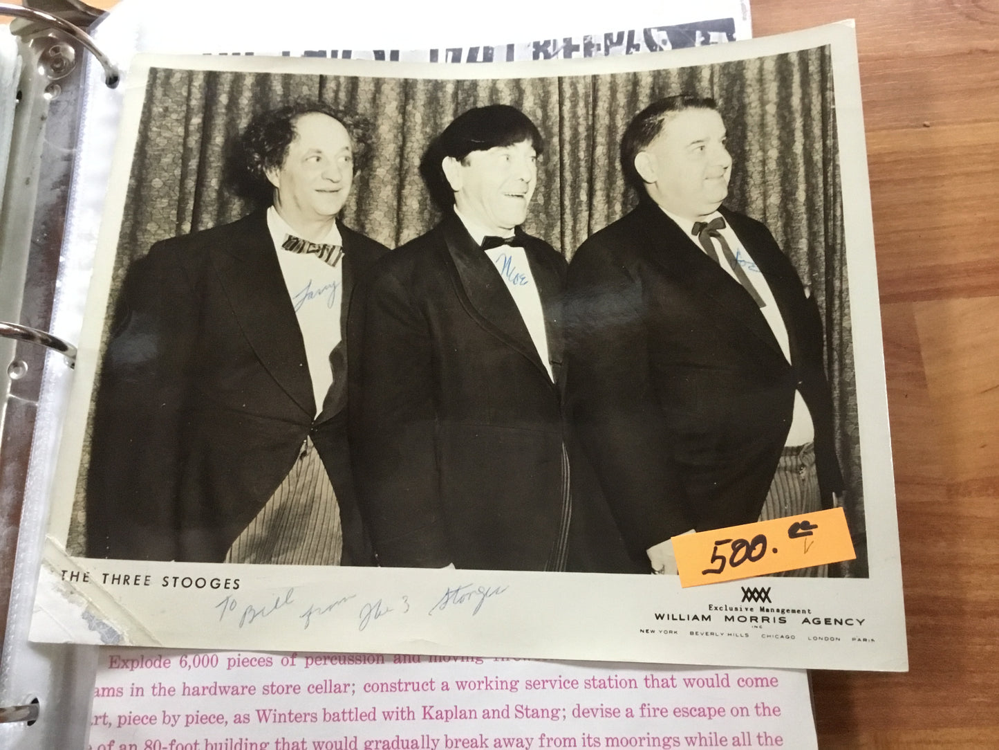 The Three Stooges (More Howard, Larry Fine and Joe) autographs