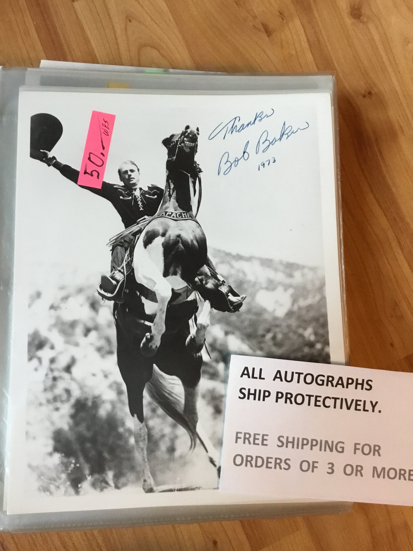 Bob Baker cowboy star autograph